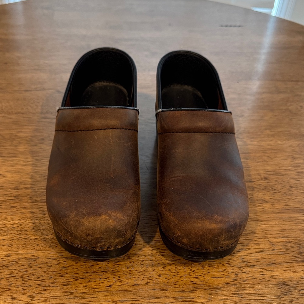 Dansko Dark Brown Leather Women's Mules